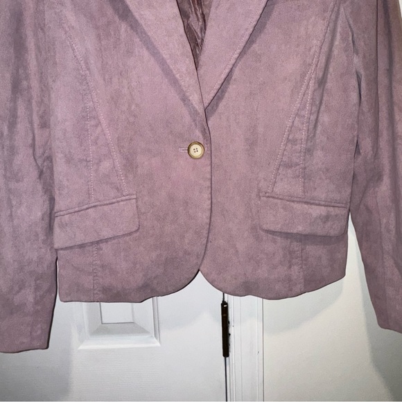 Petite Sophisticate corduroy lilac purple vintage single button blazer 12P - Picture 4 of 13